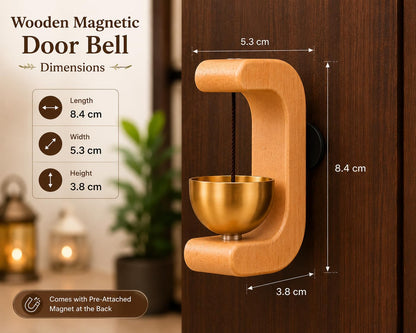 Aesthetic Wooden Doorbell Brass Door mounting